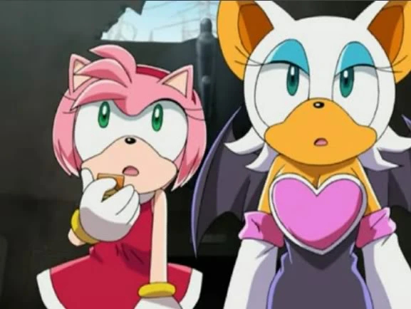 Amy Rose et Rouge dans la série d'animation Sonic X