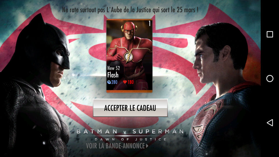 Injustice mobile: Cadeau du jour - Batman v Superman : L'Aube de