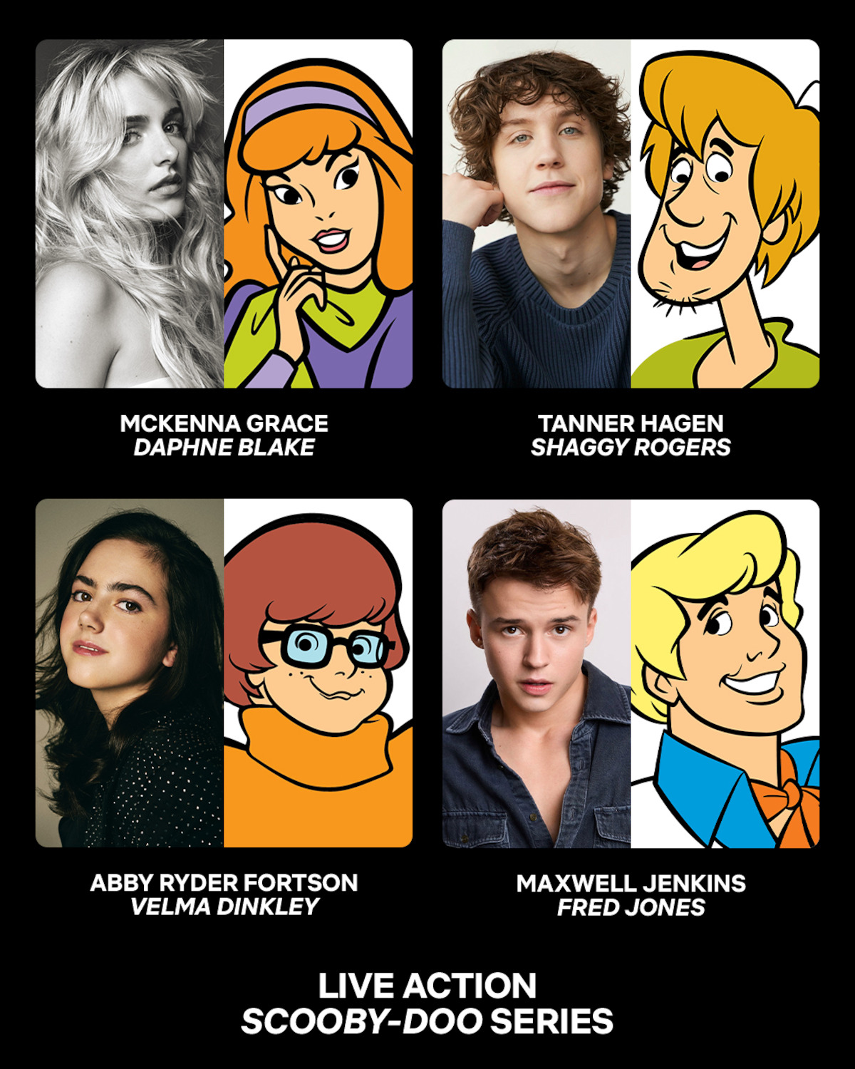 Annonce du casting de Daphné, Sammy, Vera et Fred dans la série live-action Scooby-Doo de Netflix